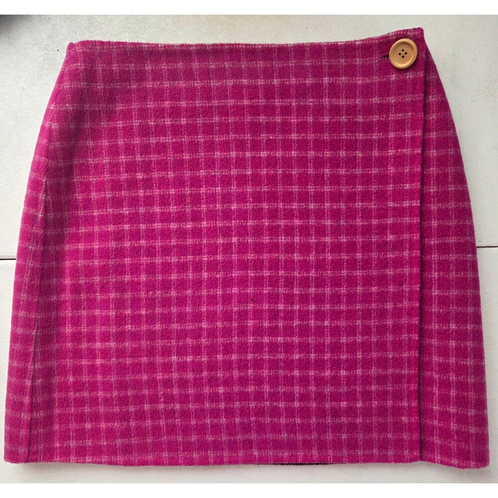 Lilly Pulitzer Wool Reversible Mini Wrap Skirt Hot Pink Colorful Classic Preppy